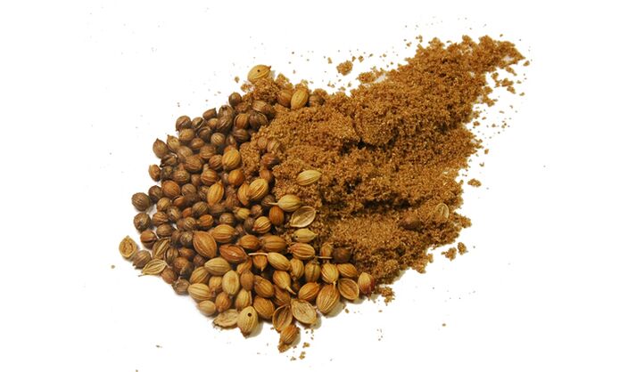 La polvere di semi di coriandolo è un rimedio efficace contro i parassiti